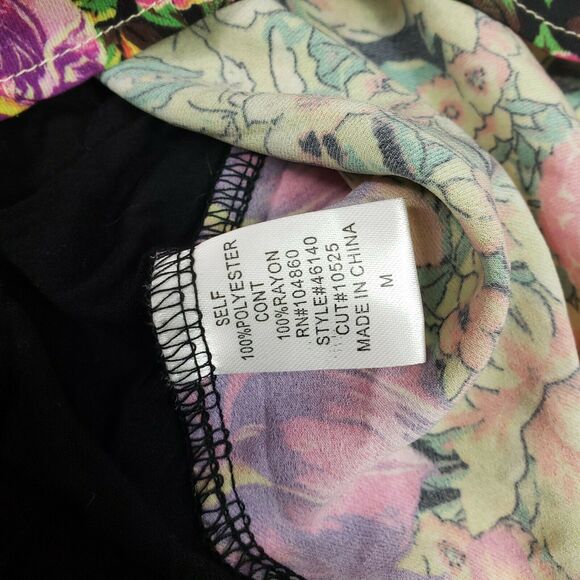 CHLOE K Sheer Floral Print Loose Fit Sleeveless High Low Hem Sz M Boho Festival - Picture 4 of 7